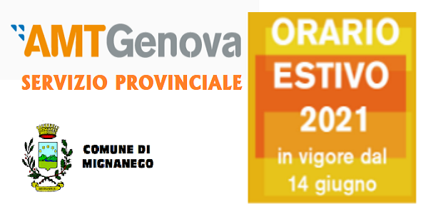 AMT SERVIZIO PROVINCIALE - ORARIO ESTIVO 2021 e CHIAMA IL BUS
